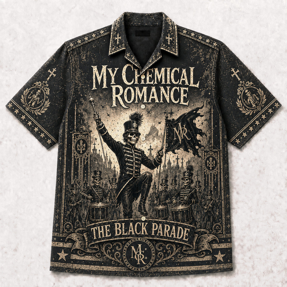 My Chemical Romance The Black Parade 2006 Hawaiian Shirt, Emo Rock Button Up, Gerard Way Welcome to the Black Parade Era