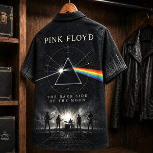 Pink Floyd Dark Side of the Moon Hawaiian Shirt, 1973 Progressive Rock Button Up, David Gilmour Time Era