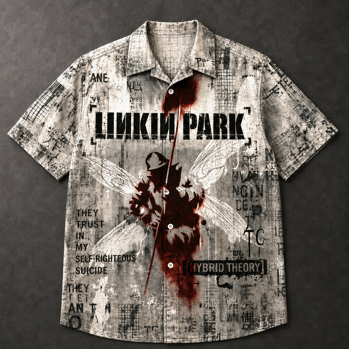 Linkin Park Hybrid Theory 2000 Hawaiian Shirt, Nu Metal Alternative Rock Button Up, Chester Bennington In the End Era