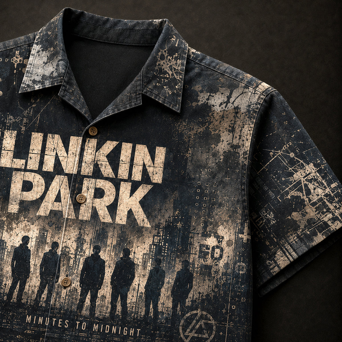Linkin Park Minutes to Midnight Hawaiian Shirt, 2007 Alternative Rock Button Up, Chester Bennington What I've Done Era