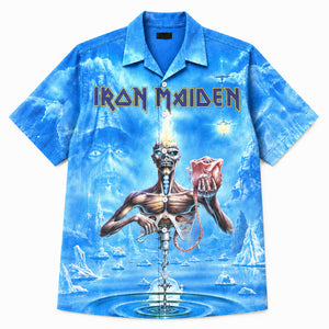 Iron Maiden Seventh Son of a Seventh Son Hawaiian Shirt, 1988 Heavy Metal Button Up, Seventh Tour of a Seventh Tour Era