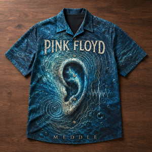 Pink Floyd Meddle Hawaiian Shirt, 1971 Progressive Rock Button Up, Echoes Progressive Rock Era