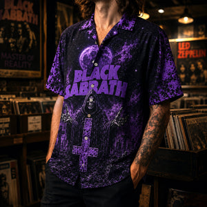 Black Sabbath Master of Reality Hawaiian Shirt, 1971 Heavy Metal Button Up, Ozzy Osbourne Sweet Leaf Era