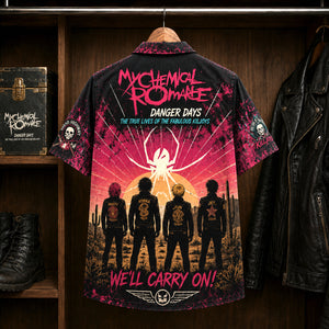 My Chemical Romance Danger Days Hawaiian Shirt, 2010 Alternative Rock Button Up, Gerard Way Na Na Na Era