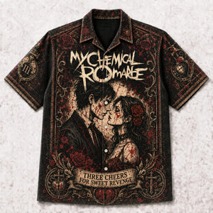 My Chemical Romance Three Cheers Hawaiian Shirt, 2004 Album Inspired Button Up, Gerard Way Helena Era