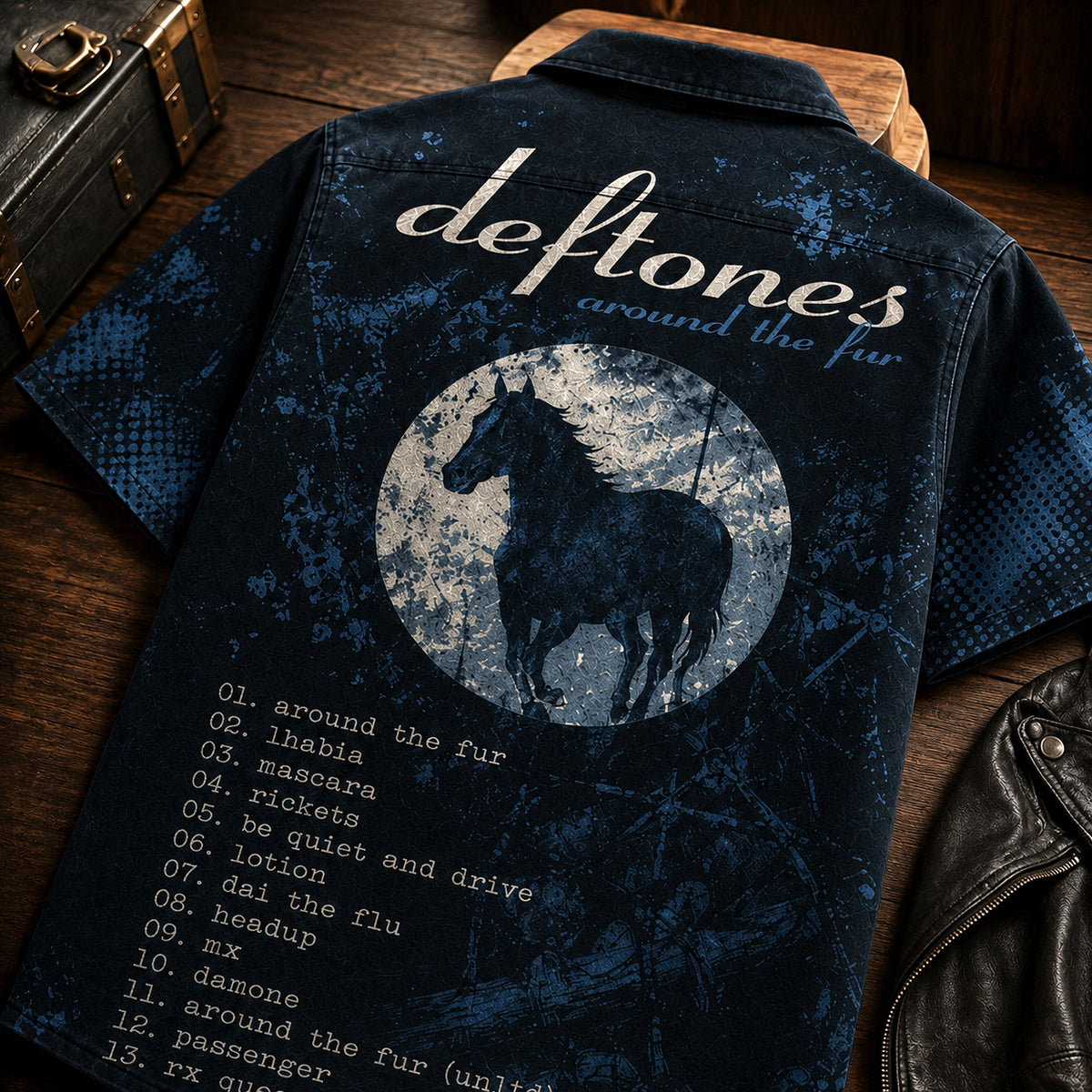 Deftones Around the Fur Hawaiian Shirt, 1997 Alternative Metal Button Up, Chino Moreno My Own Summer Era