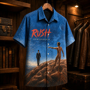 Rush Hemispheres 1978 Hawaiian Shirt, Progressive Rock Button Up, Neil Peart Cygnus X-1 Era