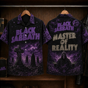Black Sabbath Master of Reality Hawaiian Shirt, 1971 Heavy Metal Button Up, Ozzy Osbourne Sweet Leaf Era