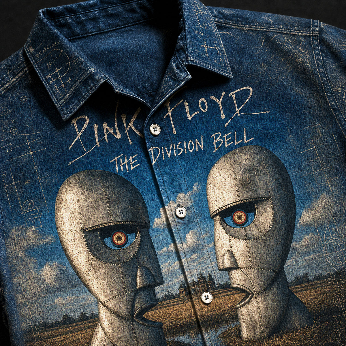 Pink Floyd The Division Bell Hawaiian Shirt, 1994 Album Inspired Button Up, David Gilmour 1994 Tour Era