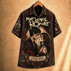 My Chemical Romance Three Cheers Hawaiian Shirt, 2004 Album Inspired Button Up, Gerard Way Helena Era