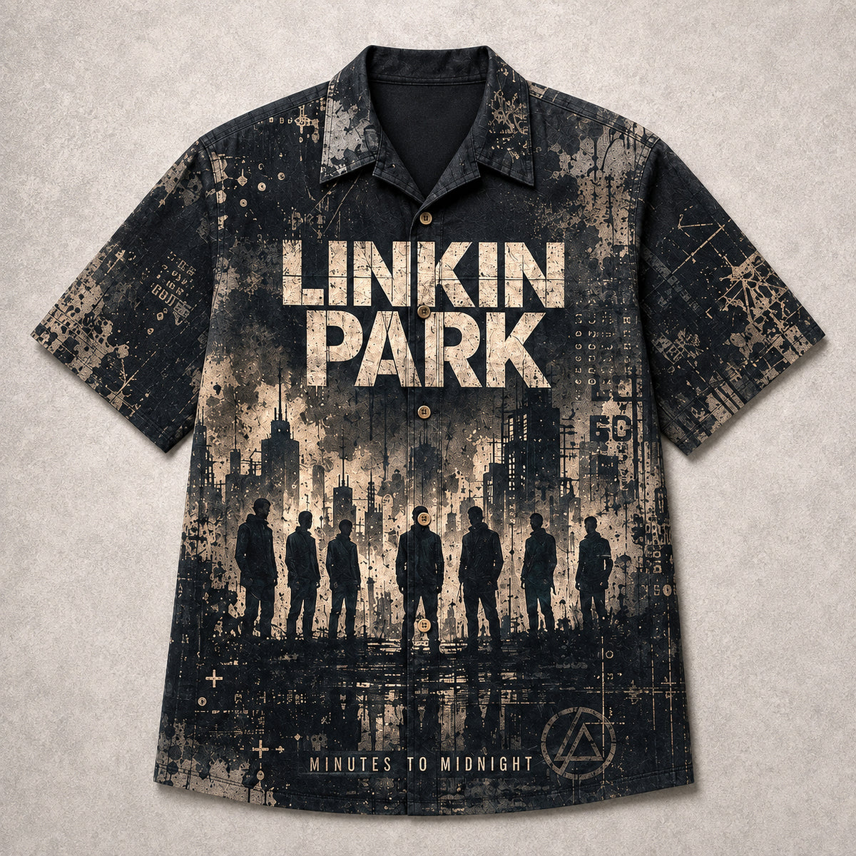 Linkin Park Minutes to Midnight Hawaiian Shirt, 2007 Alternative Rock Button Up, Chester Bennington What I've Done Era