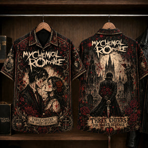 My Chemical Romance Three Cheers Hawaiian Shirt, 2004 Album Inspired Button Up, Gerard Way Helena Era