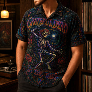 Grateful Dead In the Dark Hawaiian Shirt, 1987 Psychedelic Rock Button Up, Jerry Garcia Touch of Grey Era