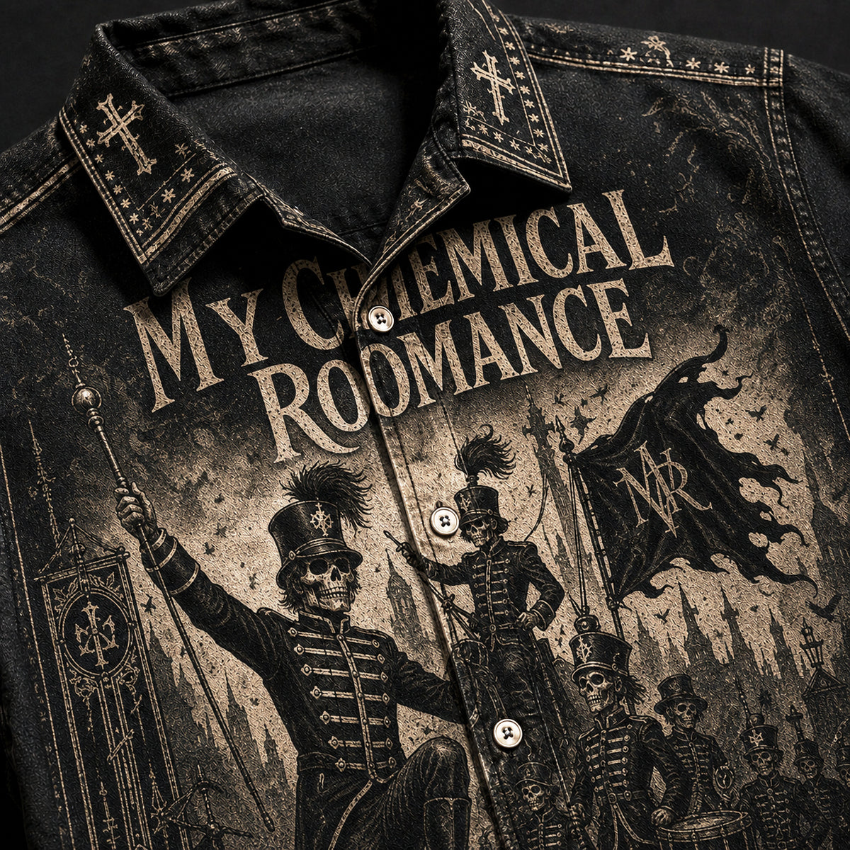 My Chemical Romance The Black Parade 2006 Hawaiian Shirt, Emo Rock Button Up, Gerard Way Welcome to the Black Parade Era