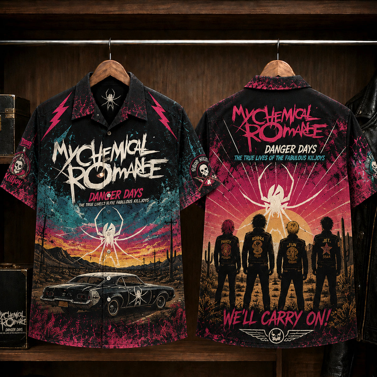 My Chemical Romance Danger Days Hawaiian Shirt, 2010 Alternative Rock Button Up, Gerard Way Na Na Na Era