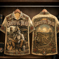 Grateful Dead Workingman's Dead Hawaiian Shirt, 1970 Album Inspired Button Up, Jerry Garcia Casey Jones Era