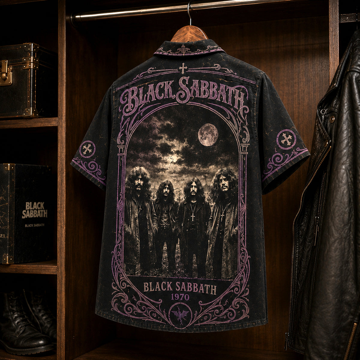 Black Sabbath 1970 Hawaiian Shirt, Debut Album Inspired Heavy Metal Button Up, Ozzy Osbourne Debut Era