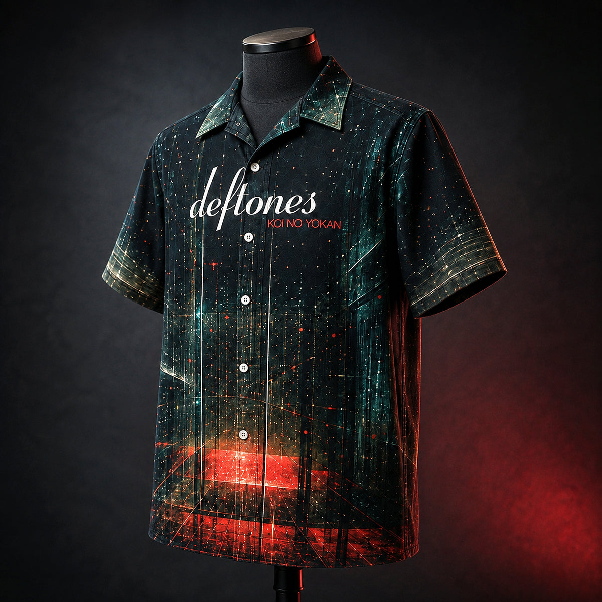 Deftones Koi No Yokan Hawaiian Shirt, 2012 Alternative Metal Button Up, Chino Moreno Swerve City Era