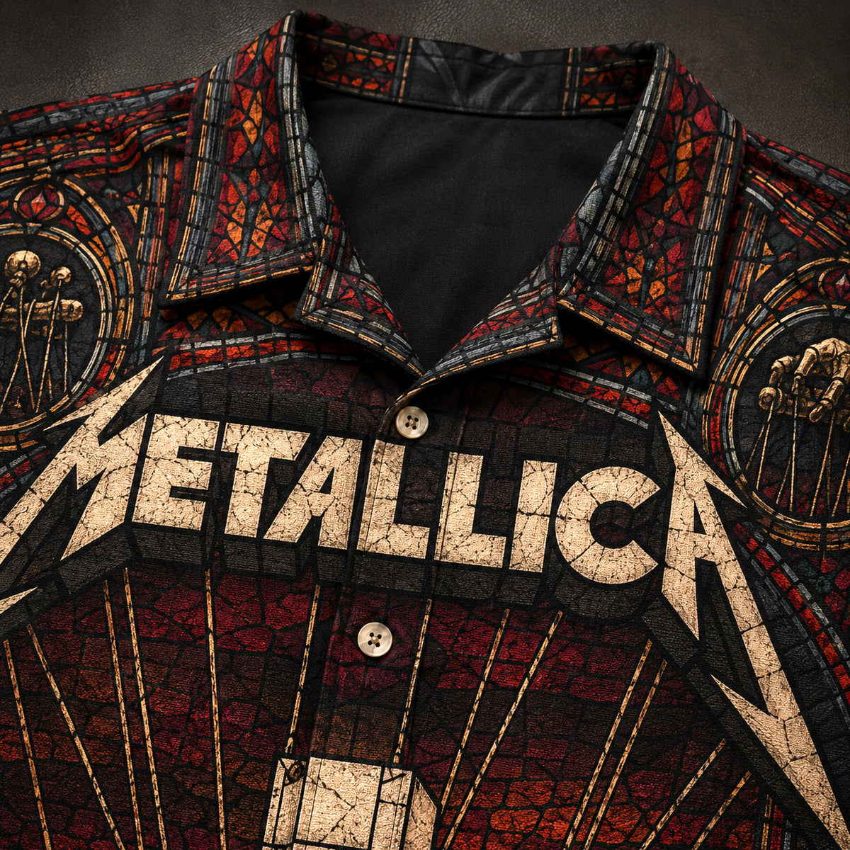 Metallica Master of Puppets Hawaiian Shirt, 1986 Heavy Metal Button Up, Cliff Burton Master of Puppets Era