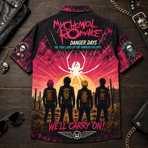 My Chemical Romance Danger Days Hawaiian Shirt, 2010 Alternative Rock Button Up, Gerard Way Na Na Na Era