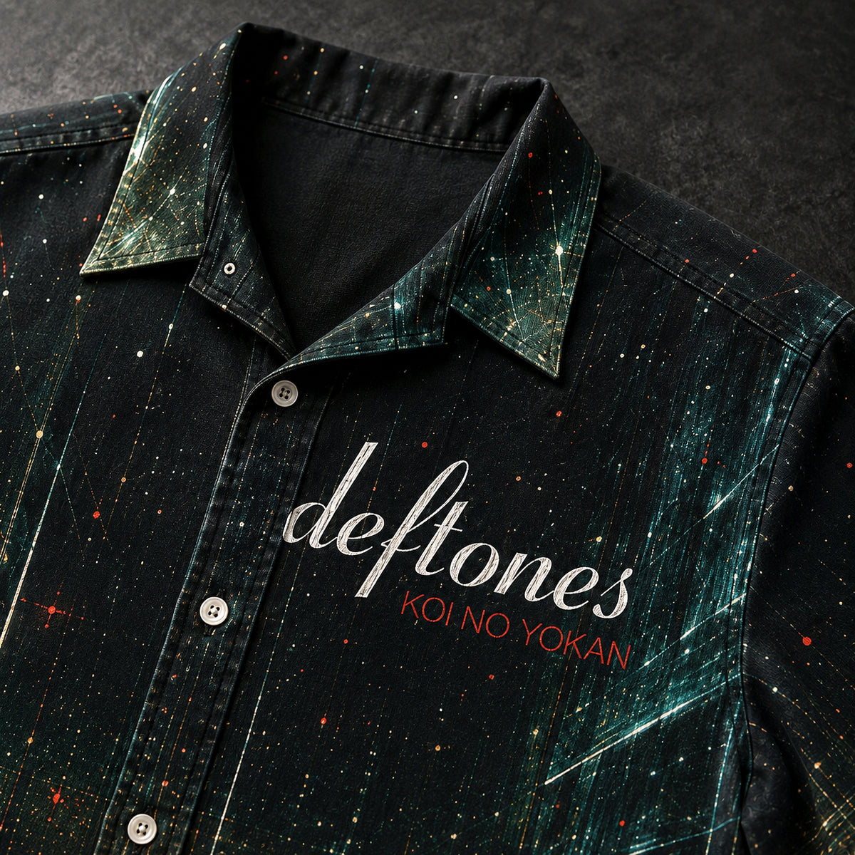 Deftones Koi No Yokan Hawaiian Shirt, 2012 Alternative Metal Button Up, Chino Moreno Swerve City Era