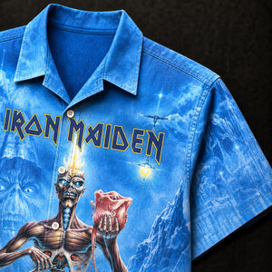 Iron Maiden Seventh Son of a Seventh Son Hawaiian Shirt, 1988 Heavy Metal Button Up, Seventh Tour of a Seventh Tour Era