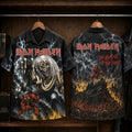Iron Maiden The Number of the Beast Hawaiian Shirt, 1982 Heavy Metal Button Up, Bruce Dickinson Run to the Hills Era