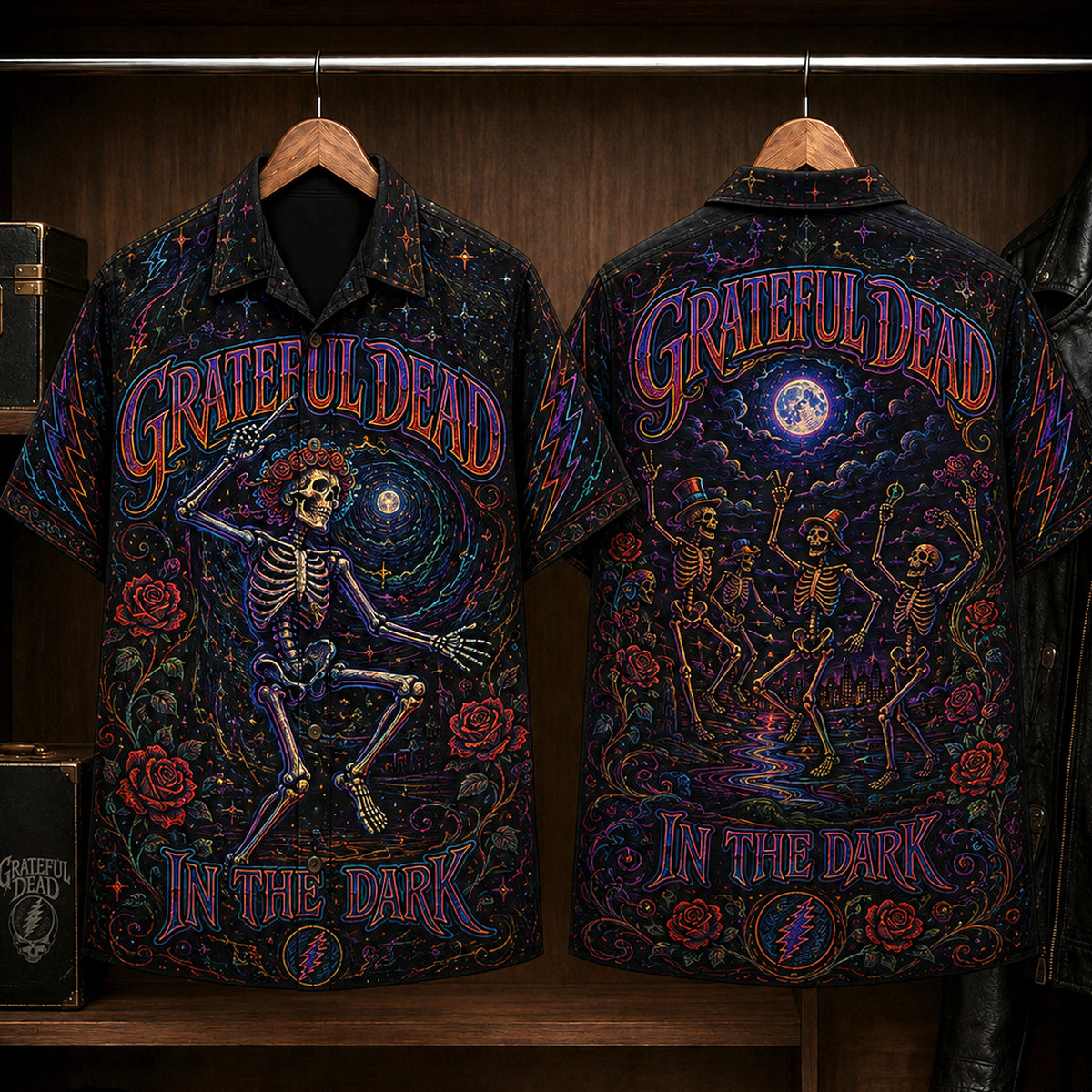Grateful Dead In the Dark Hawaiian Shirt, 1987 Psychedelic Rock Button Up, Jerry Garcia Touch of Grey Era