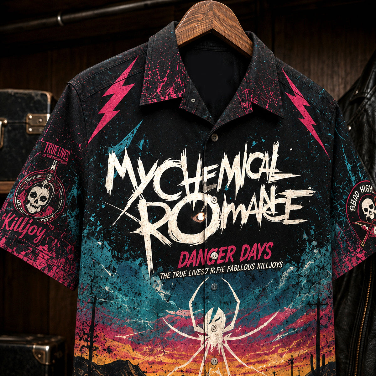My Chemical Romance Danger Days Hawaiian Shirt, 2010 Alternative Rock Button Up, Gerard Way Na Na Na Era