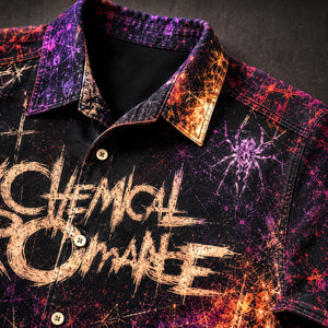 My Chemical Romance Bullets Hawaiian Shirt, 2002 Emo Rock Album Inspired Button Up, Gerard Way Vampires Era