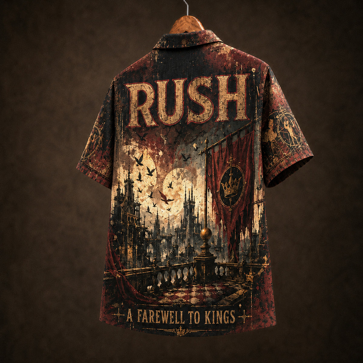 Rush A Farewell to Kings Hawaiian Shirt, 1977 Progressive Rock Button Up, Neil Peart Closer to the Heart Era