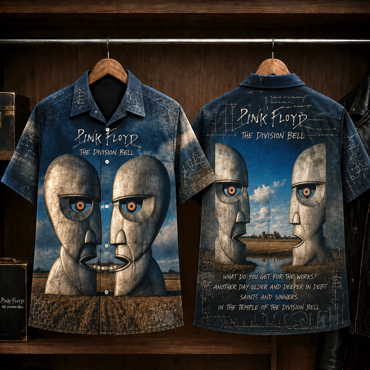 Pink Floyd The Division Bell Hawaiian Shirt, 1994 Album Inspired Button Up, David Gilmour 1994 Tour Era