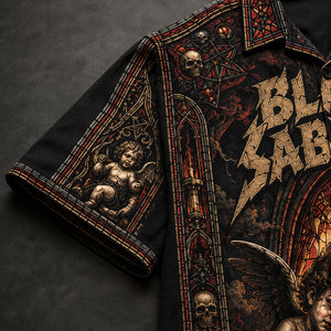 Black Sabbath Heaven and Hell 1980 Hawaiian Shirt, Heavy Metal Button Up, Ronnie James Dio Era