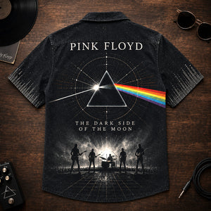 Pink Floyd Dark Side of the Moon Hawaiian Shirt, 1973 Progressive Rock Button Up, David Gilmour Time Era