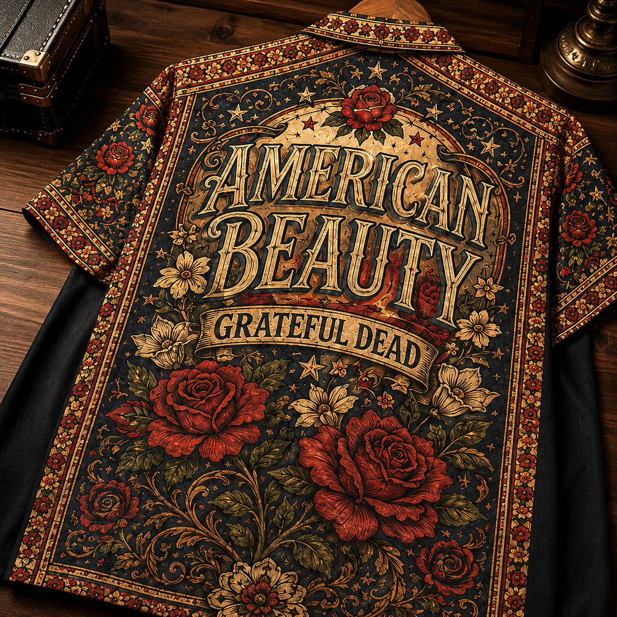 Grateful Dead American Beauty 1970 Hawaiian Shirt, Psychedelic Rock Button Up, Jerry Garcia Ripple Era