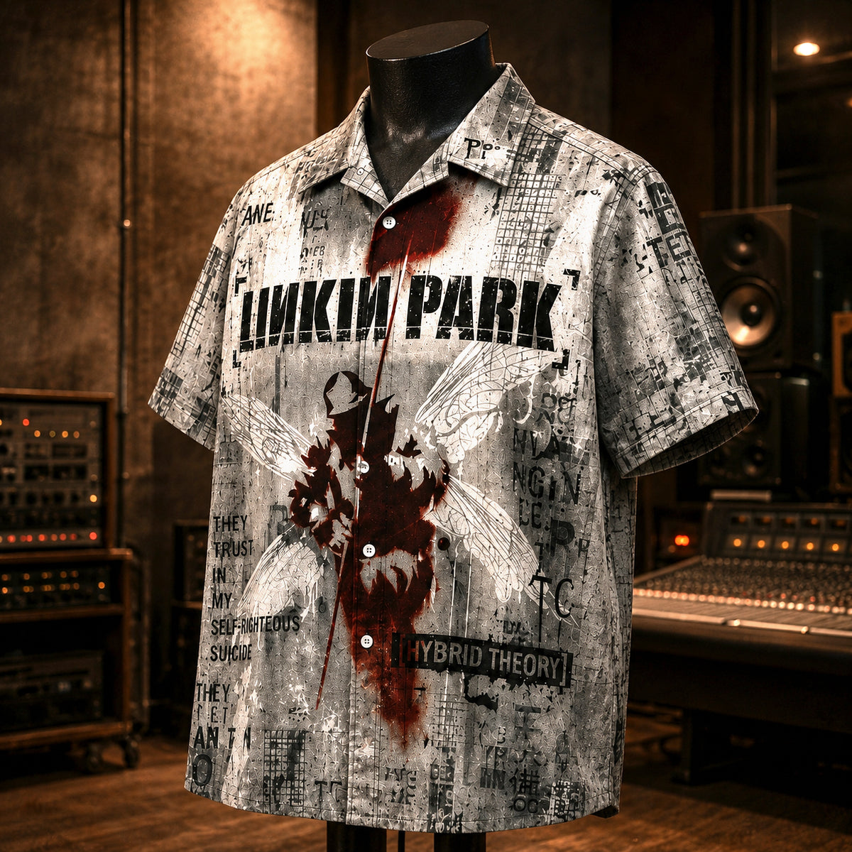 Linkin Park Hybrid Theory 2000 Hawaiian Shirt, Nu Metal Alternative Rock Button Up, Chester Bennington In the End Era