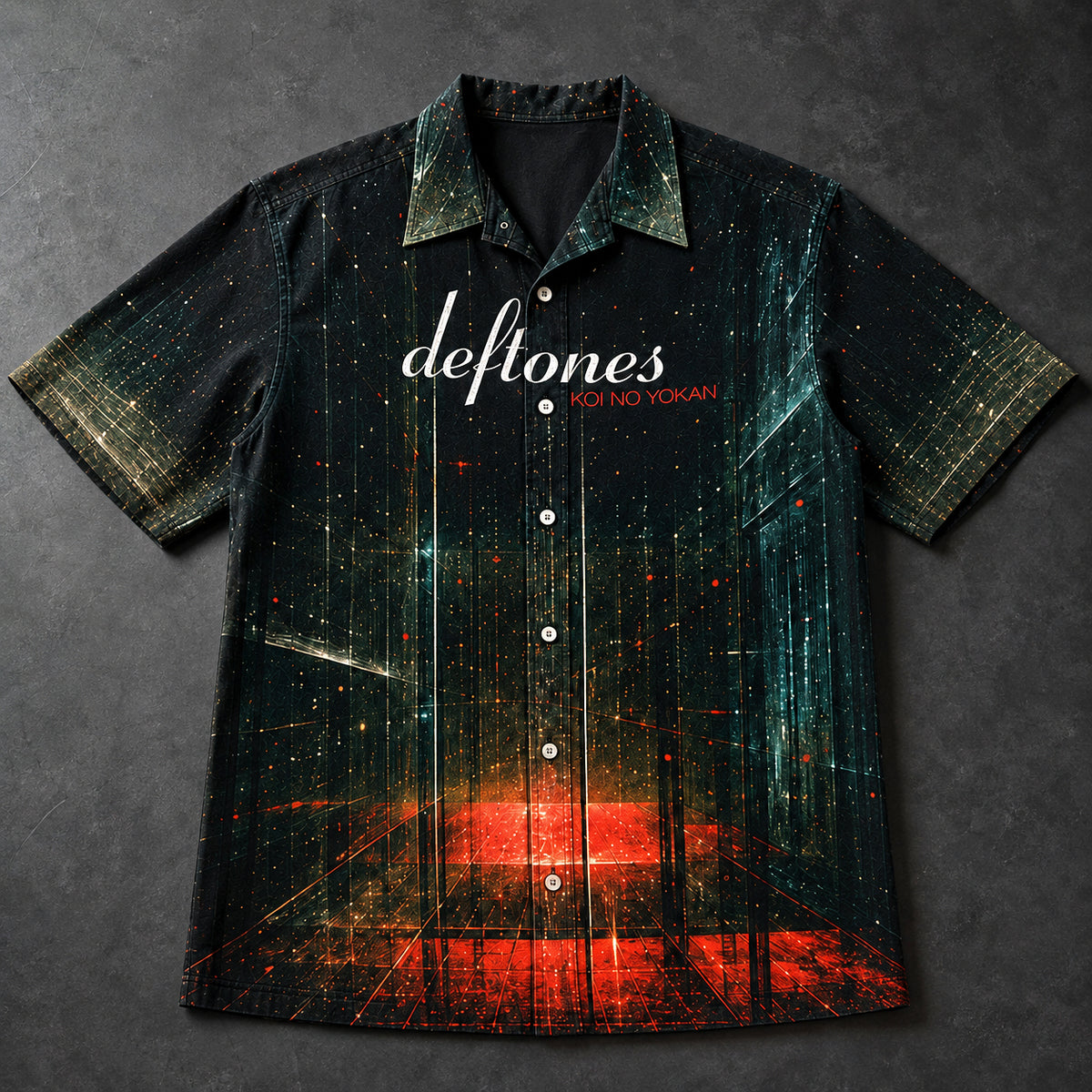 Deftones Koi No Yokan Hawaiian Shirt, 2012 Alternative Metal Button Up, Chino Moreno Swerve City Era