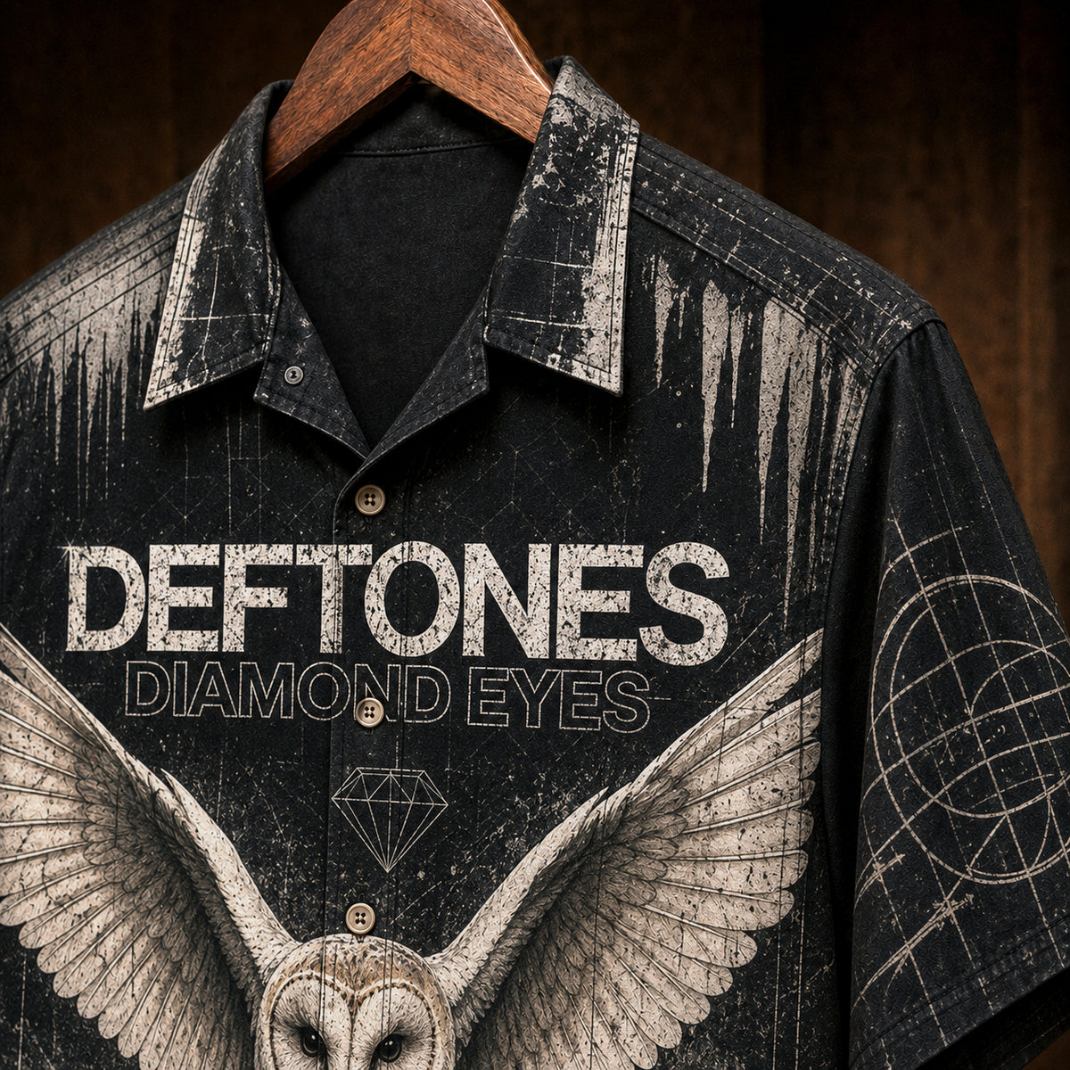 Deftones Diamond Eyes Hawaiian Shirt, 2010 Alternative Metal Button Up, Chino Moreno Sextape Era