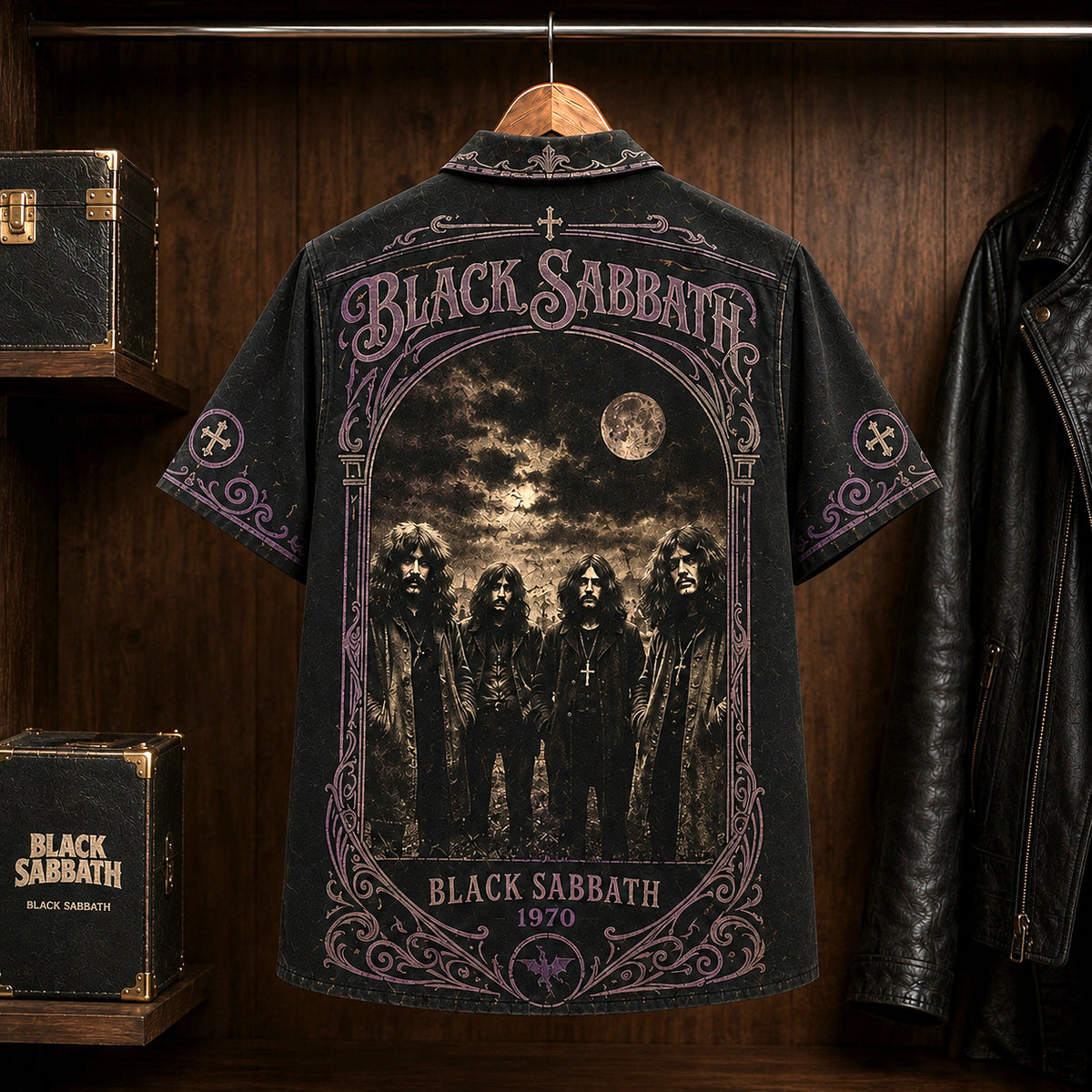 Black Sabbath 1970 Hawaiian Shirt, Debut Album Inspired Heavy Metal Button Up, Ozzy Osbourne Debut Era