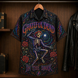 Grateful Dead In the Dark Hawaiian Shirt, 1987 Psychedelic Rock Button Up, Jerry Garcia Touch of Grey Era