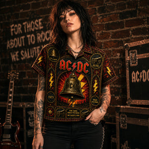 AC/DC High Voltage Stained Glass Hawaiian Shirt, Iconic Music Artwork Button Up, Rock Culture Fan Gift