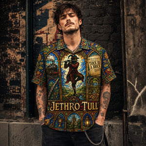 Jethro Tull Hawaiian Shirt, Aqualung Prog Rock Button Up, Flute Rock Music Fan Gift