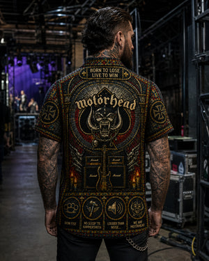 Motorhead Stained Glass Hawaiian Shirt, Ace of Spades Speed Rock Button Up, Lemmy Classic Metal Fan Gift