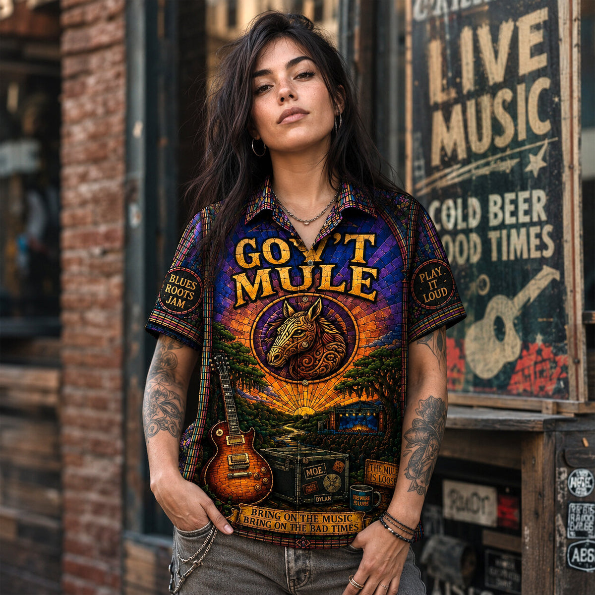 Gov't Mule Hawaiian Shirt, Southern Jam Rock Button Up, Warren Haynes Music Fan Gift