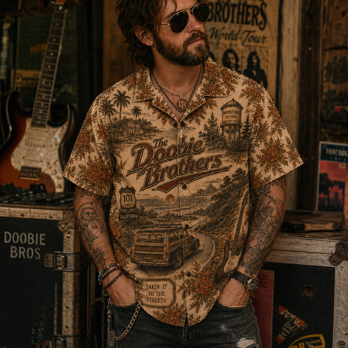 The Doobie Brothers Hawaiian Shirt, Stage Ready Rock Button Up, Festival Music Collector Gift