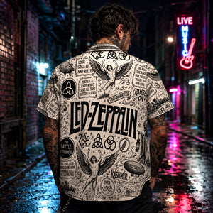 Led Zeppelin Classic Rock Hawaiian Shirt, Stairway to Heaven Rock Button Up, IV Classic Album Fan Gift