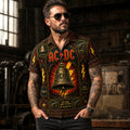 AC/DC High Voltage Stained Glass Hawaiian Shirt, Iconic Music Artwork Button Up, Rock Culture Fan Gift
