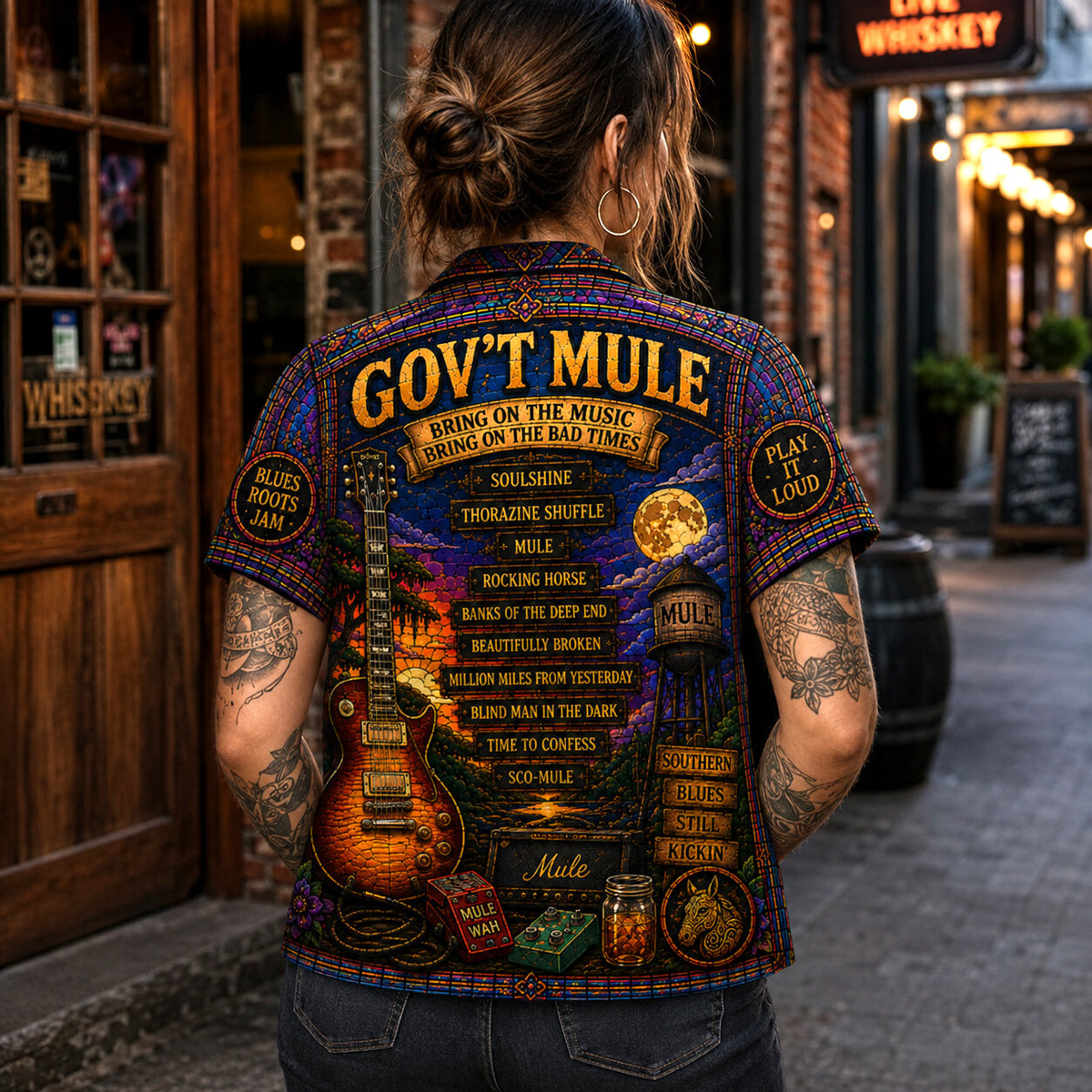 Gov't Mule Hawaiian Shirt, Southern Jam Rock Button Up, Warren Haynes Music Fan Gift