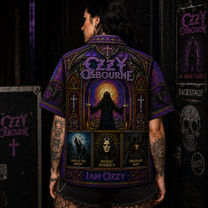 Ozzy Osbourne Hawaiian Shirt, Crazy Train Heavy Metal Button Up, Prince of Darkness Fan Gift