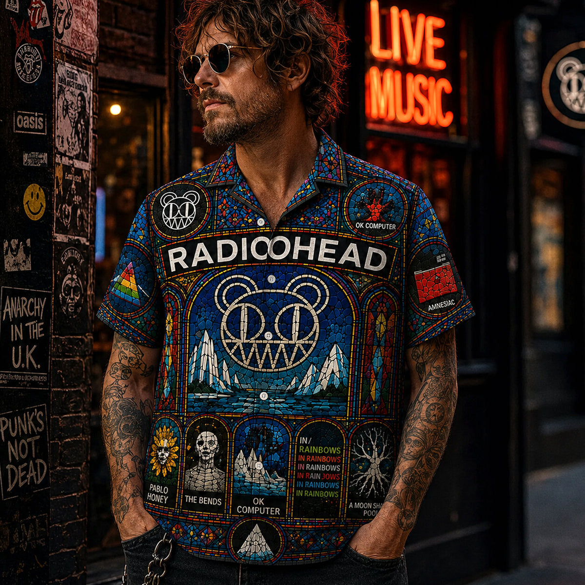 Radiohead Hawaiian Shirt, OK Computer Alternative Rock Button Up, Kid A Music Collector Gift